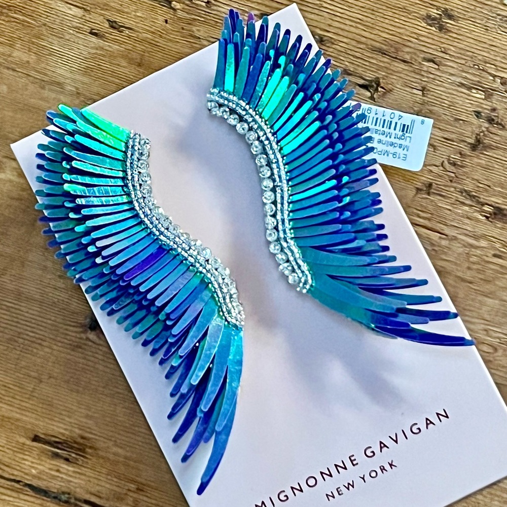NWT Mignonne Gavigan Madeline Light Metallic Purple Statement Earrings - Picture 13 of 16